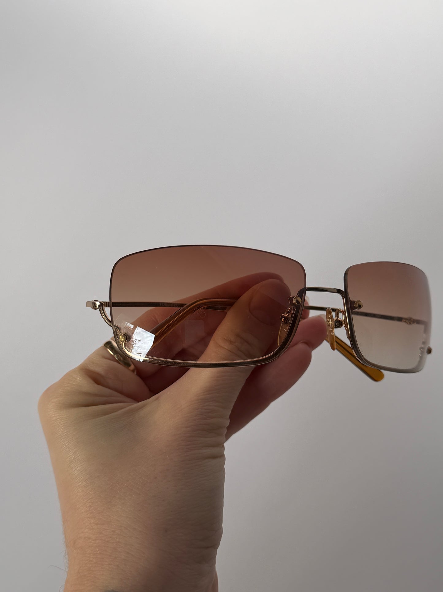 Furla Gold Starlight Rimless Sunglasses