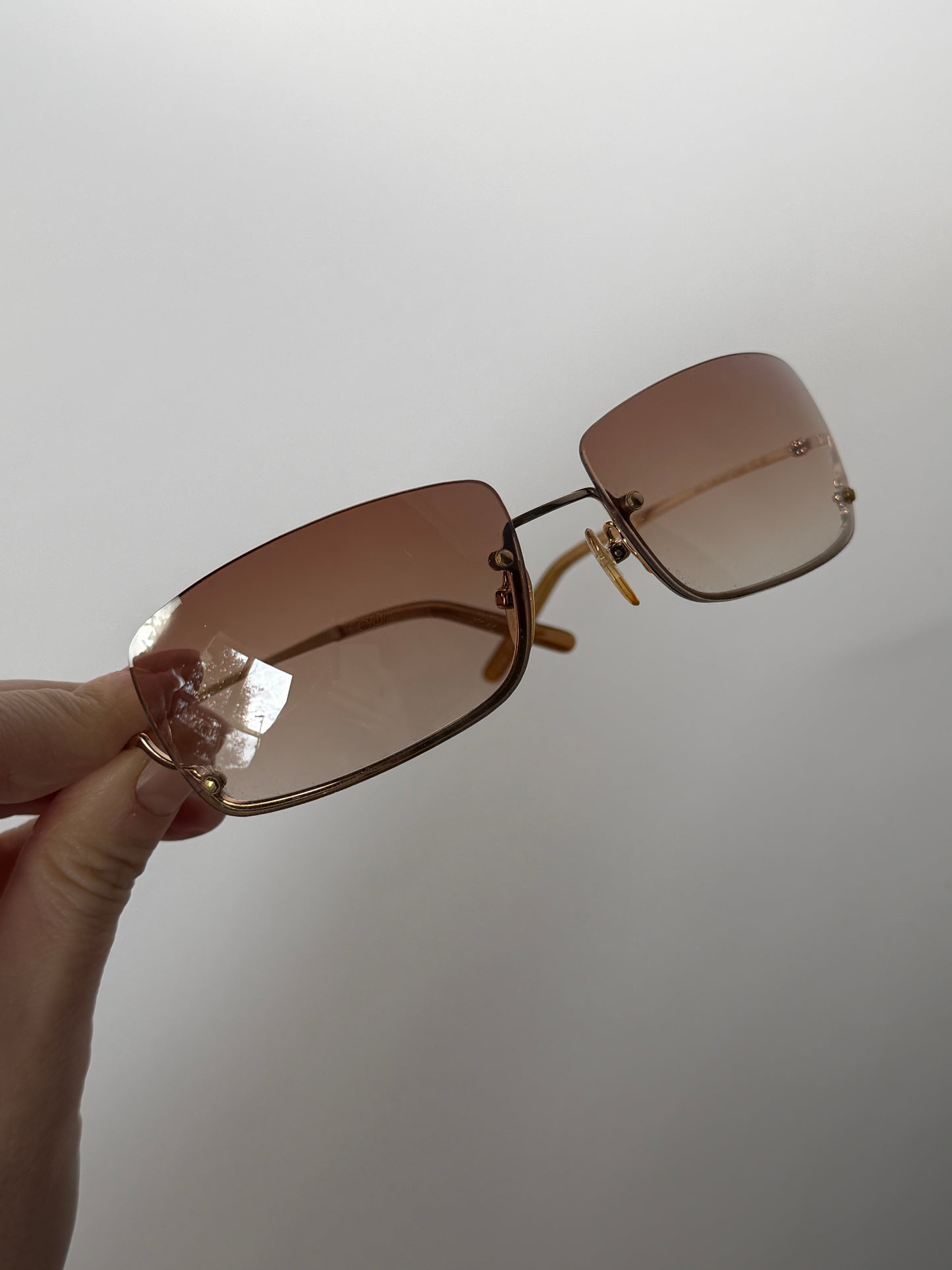 Furla Gold Starlight Rimless Sunglasses