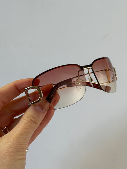 Christian Dior DIORLY Pink Gradient Y2K Sunglasses