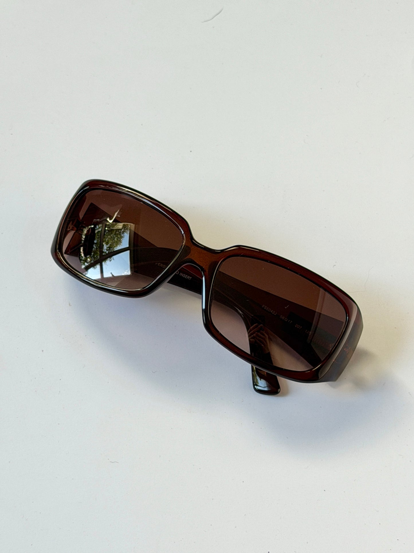 Fendi Brown Rectangular Sunglasses