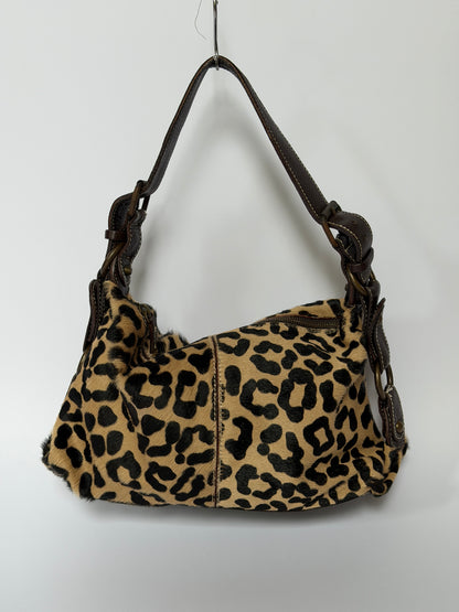Pony Hair Leopard Print Shoulder Bag