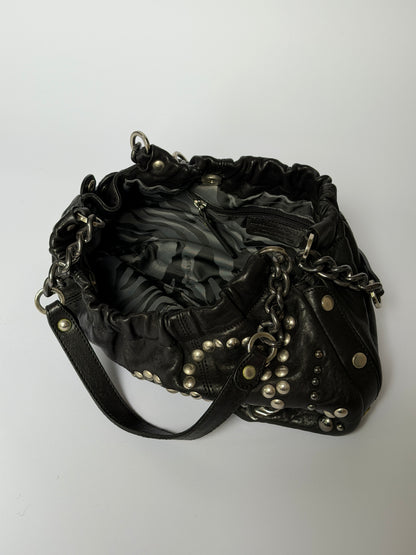 Leather Studded Flower Bag — Early 2000s