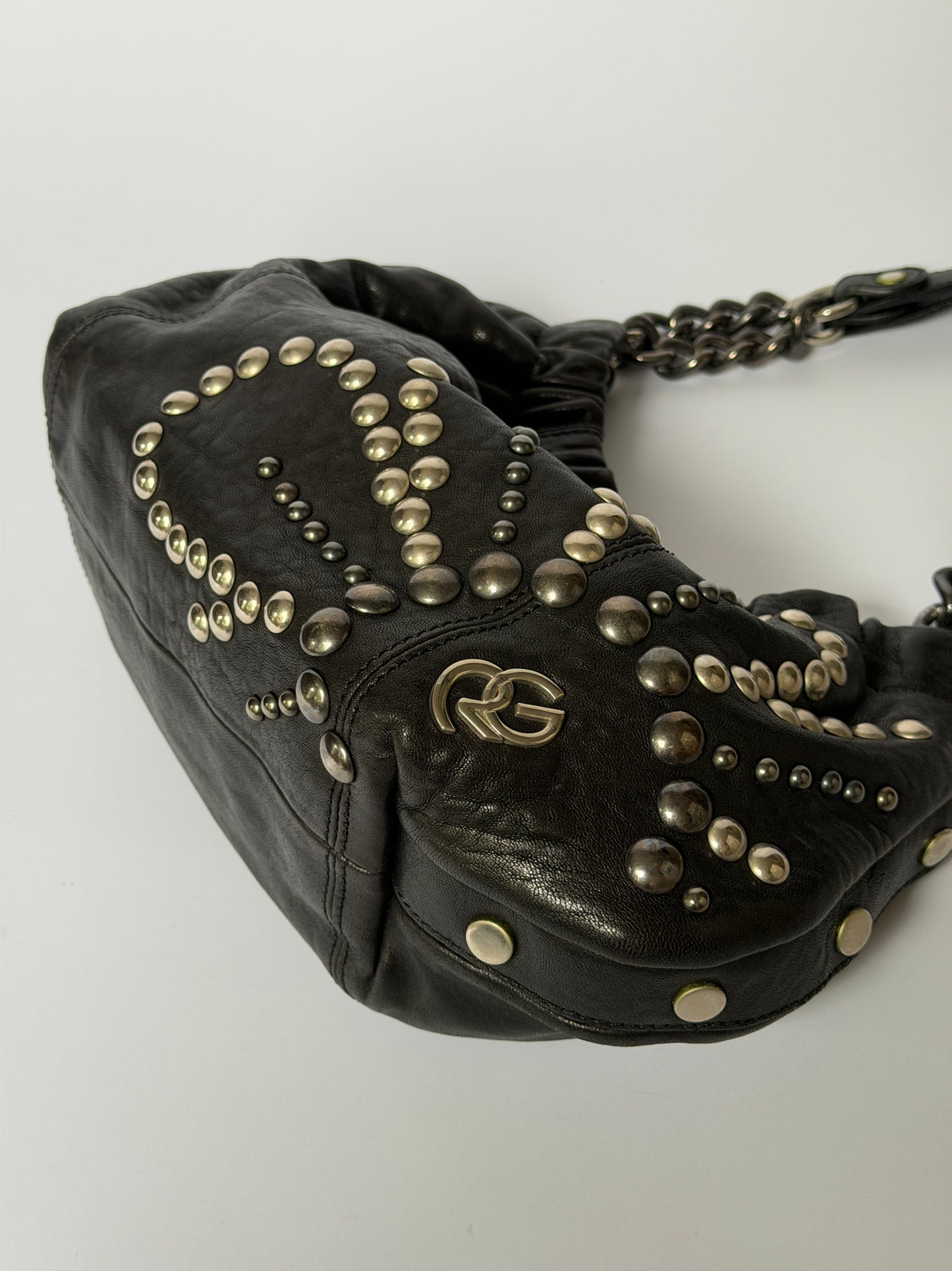 Leather Studded Flower Bag — Early 2000s