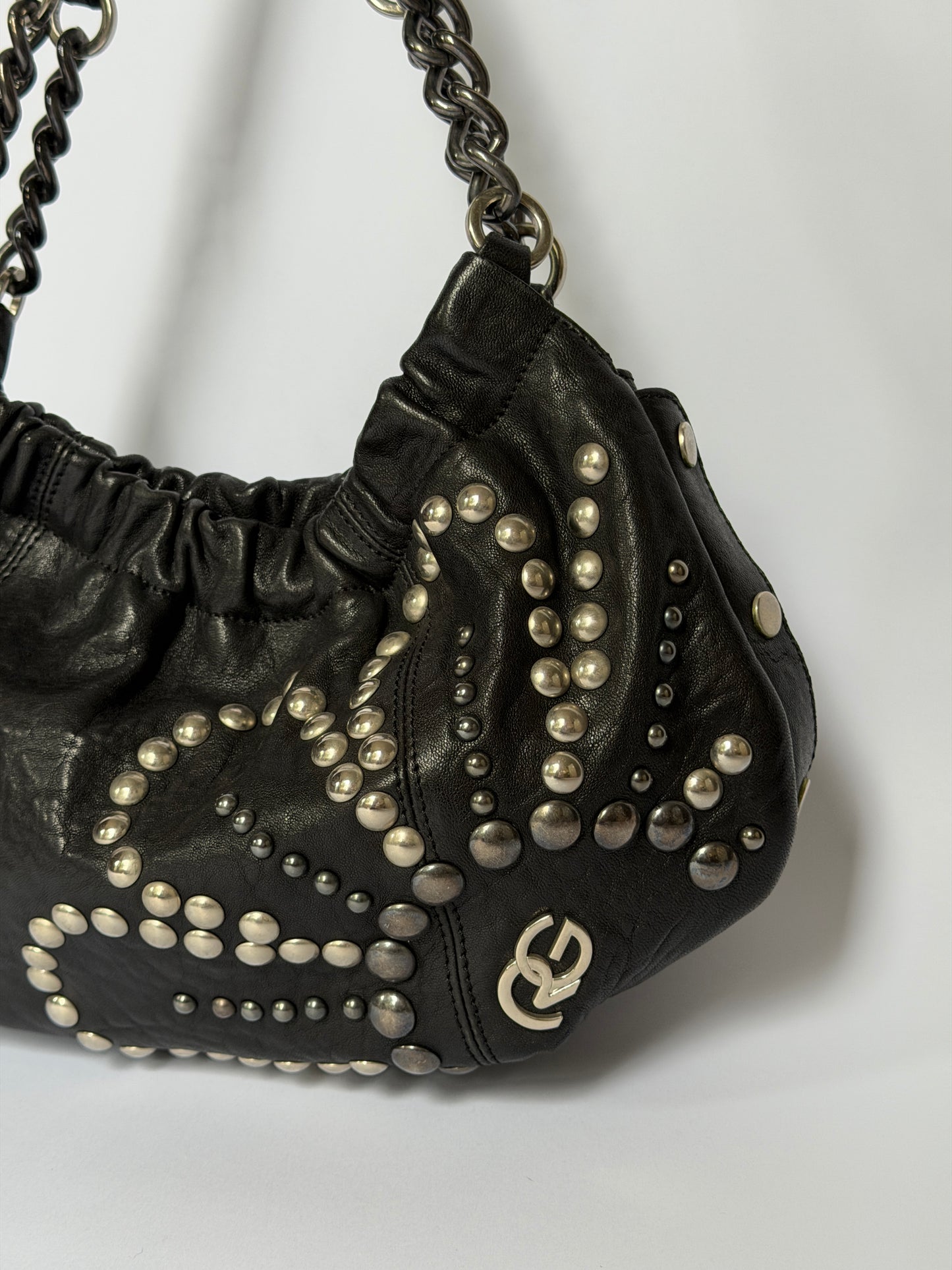 Leather Studded Flower Bag — Early 2000s