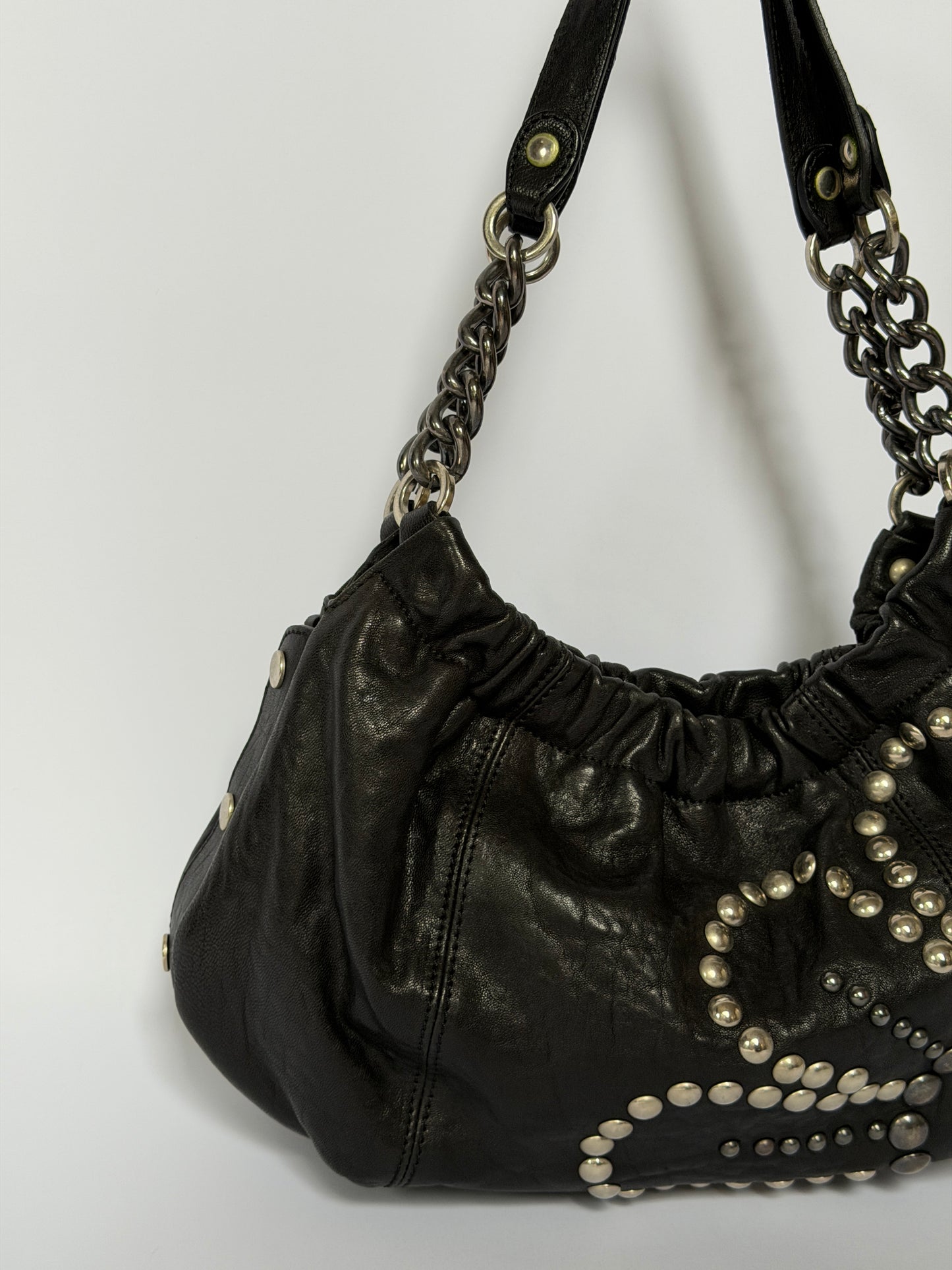 Leather Studded Flower Bag — Early 2000s