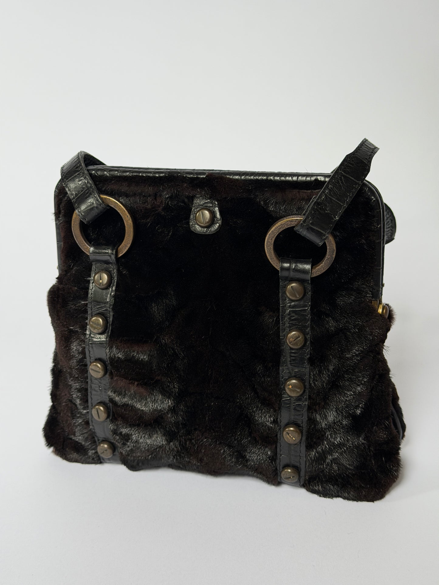 Mink Fur & Leather Mini Bag (Italy)