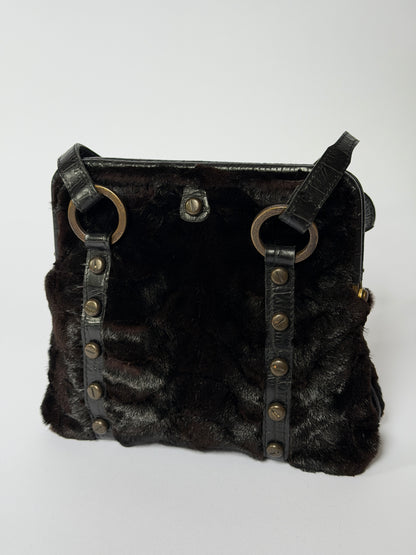 Mink Fur & Leather Mini Bag (Italy)