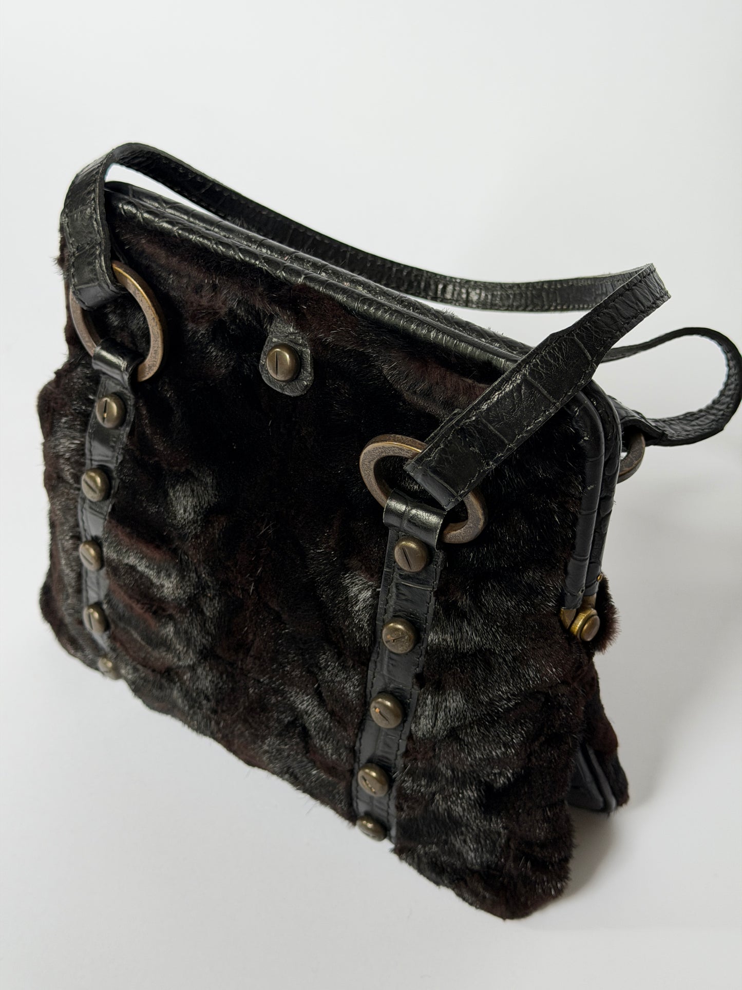 Mink Fur & Leather Mini Bag (Italy)