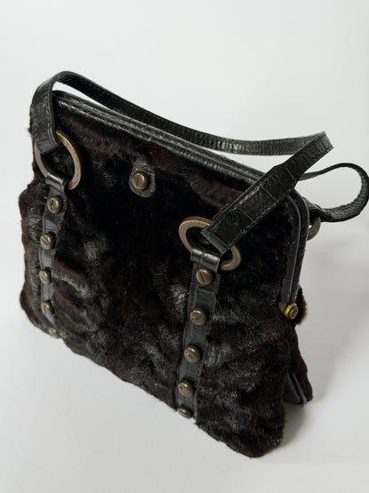 Mink Fur & Leather Mini Bag (Italy)