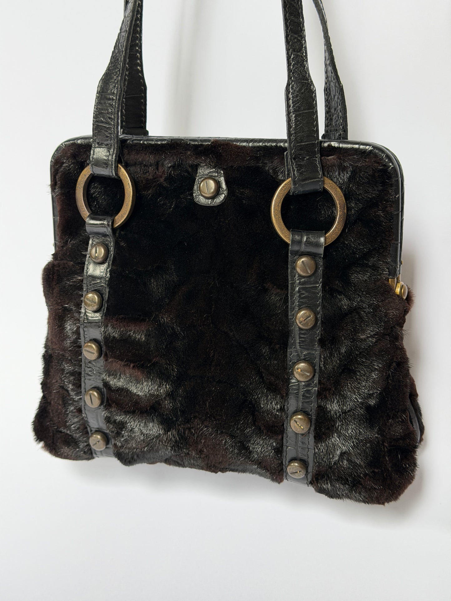 Mink Fur & Leather Mini Bag (Italy)