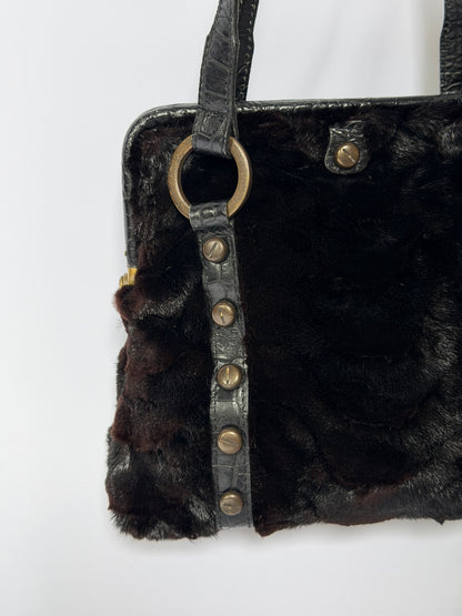 Mink Fur & Leather Mini Bag (Italy)