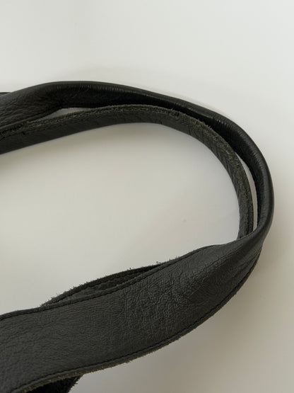 Alchimia Italy Leather & Fur Hobo Tote Bag