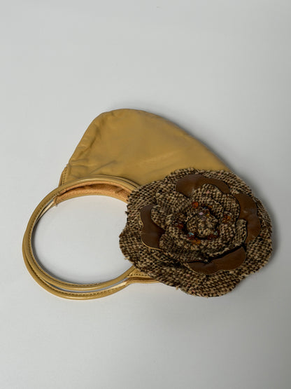 Italian Leather Mini Bag — with Oversized Floral Appliqué