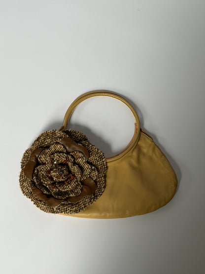 Italian Leather Mini Bag — with Oversized Floral Appliqué