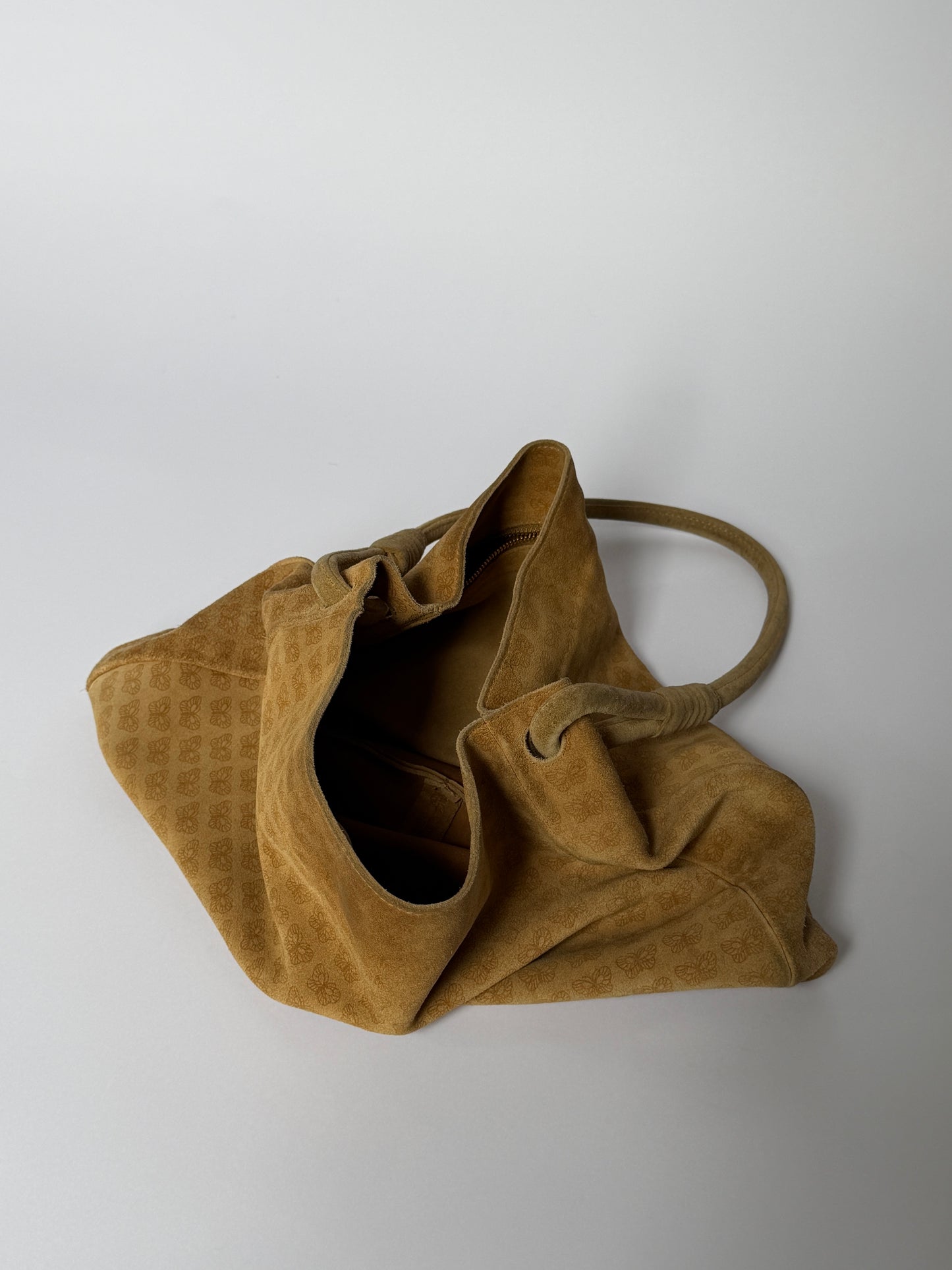 Bottega Butterfly Monogram Slouchy Suede Shoulder Bag