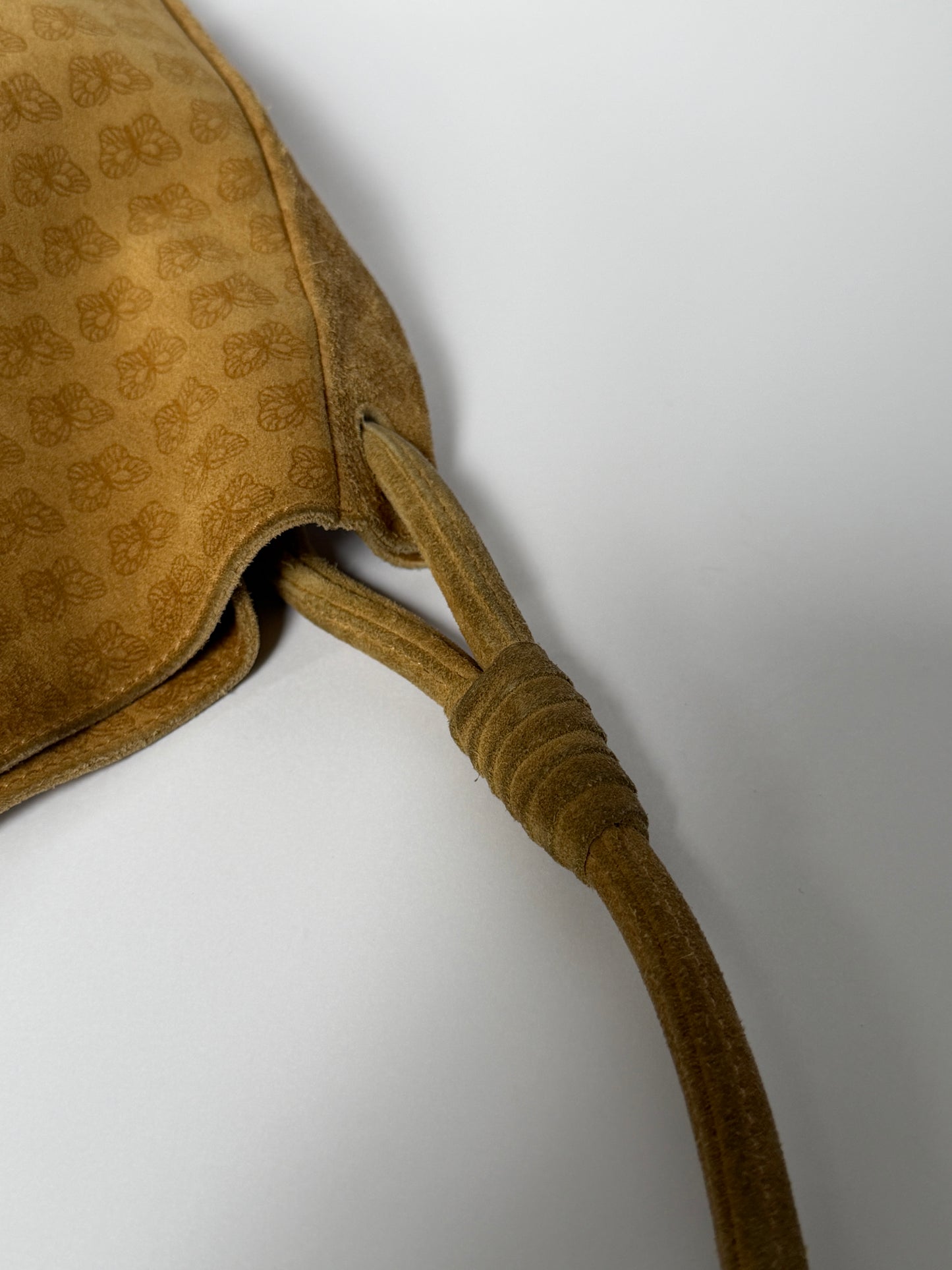 Bottega Butterfly Monogram Slouchy Suede Shoulder Bag