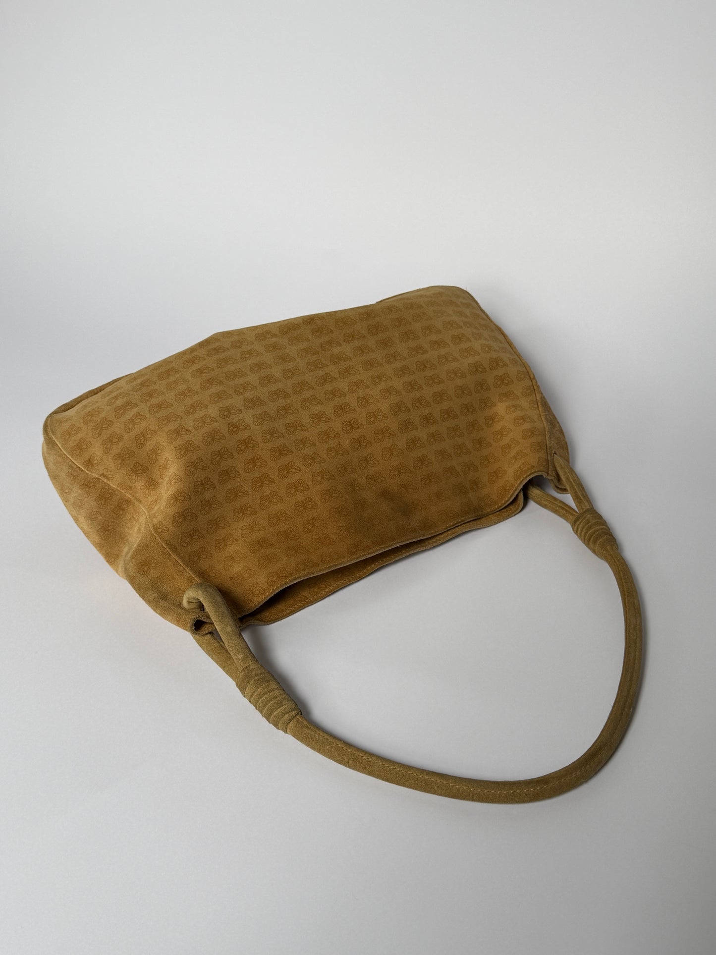 Bottega Butterfly Monogram Slouchy Suede Shoulder Bag