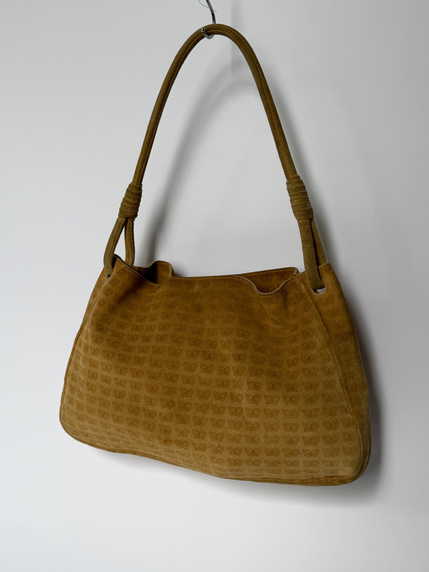 Bottega Butterfly Monogram Slouchy Suede Shoulder Bag