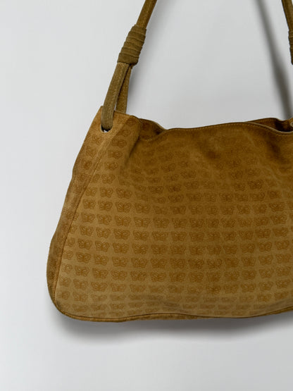 Bottega Butterfly Monogram Slouchy Suede Shoulder Bag