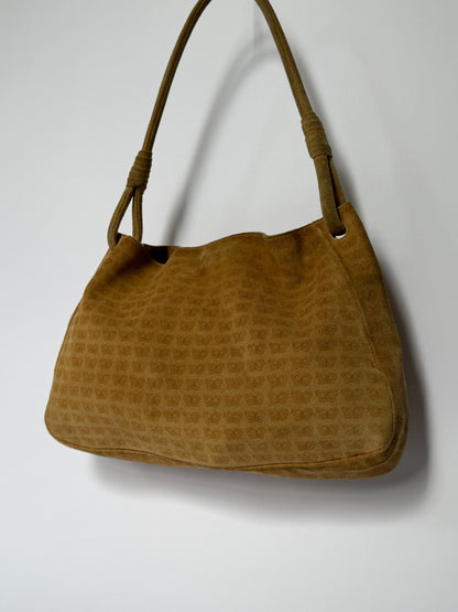 Bottega Butterfly Monogram Slouchy Suede Shoulder Bag