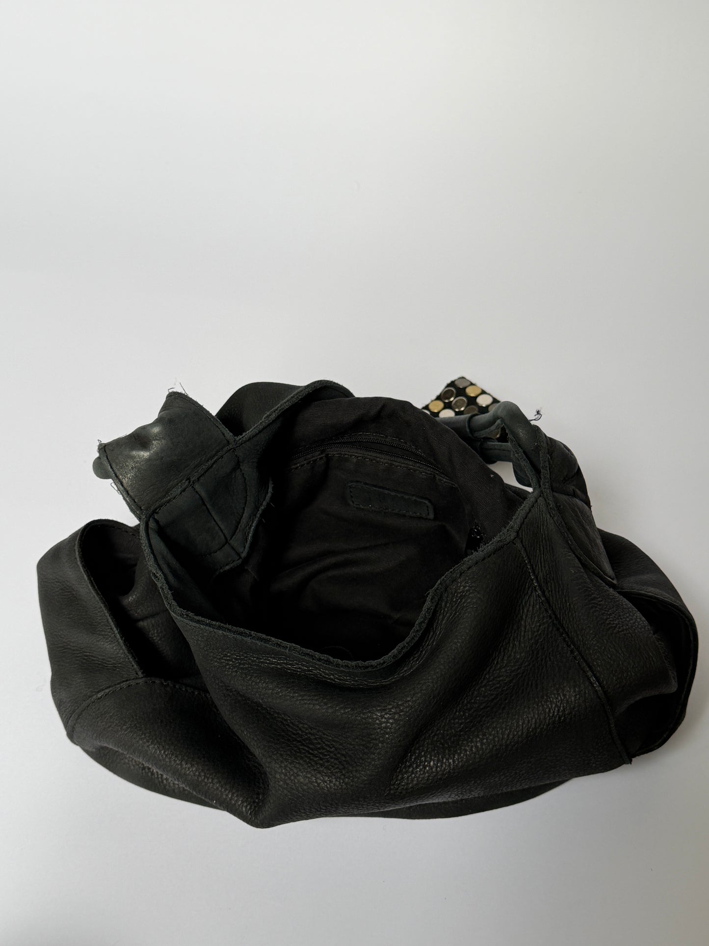 Black Hobo Mix Metal Studded Bag