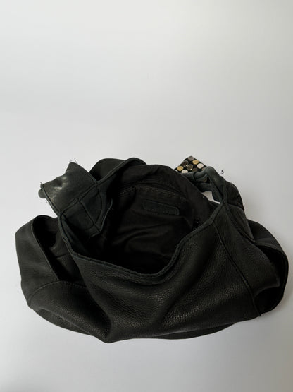 Black Hobo Mix Metal Studded Bag
