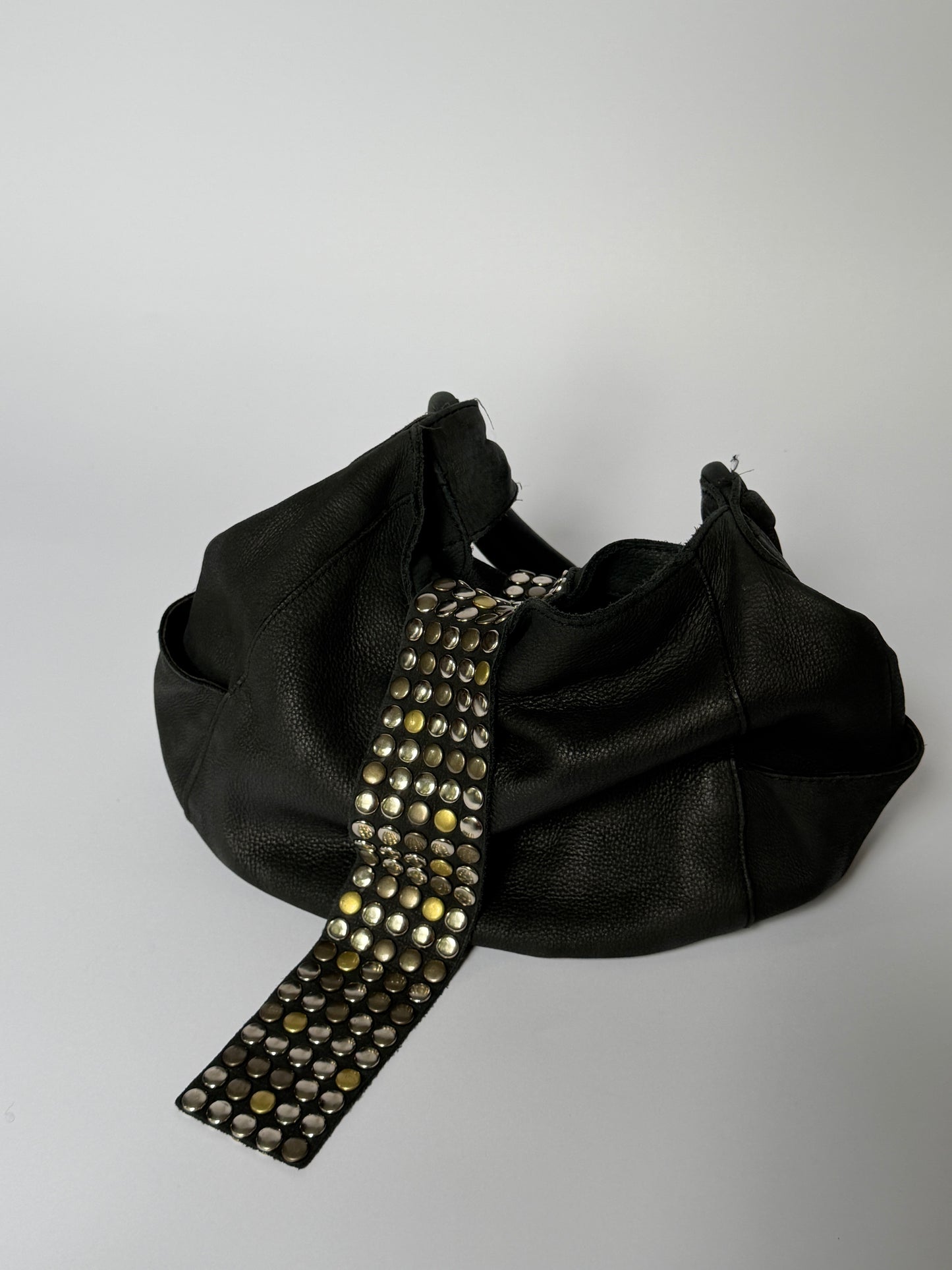 Black Hobo Mix Metal Studded Bag