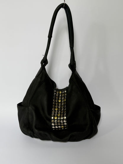 Black Hobo Mix Metal Studded Bag