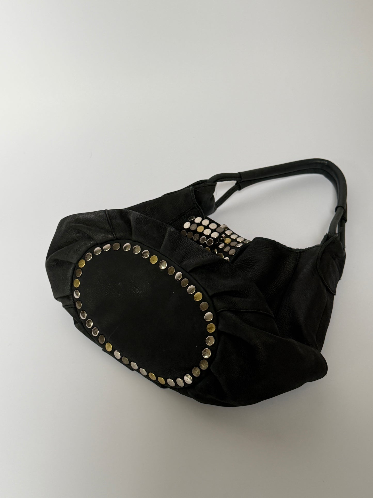 Black Hobo Mix Metal Studded Bag