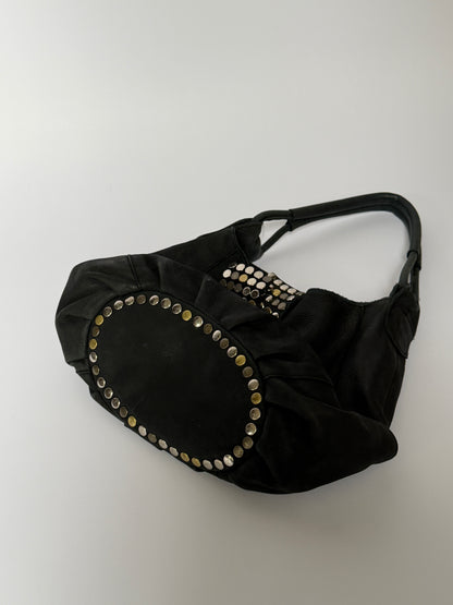Black Hobo Mix Metal Studded Bag