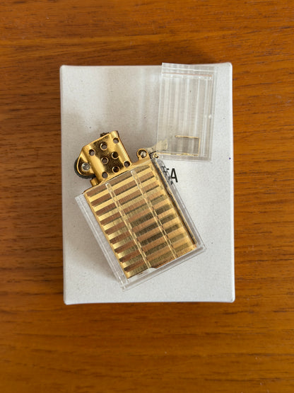 Hard Edge Latitude Clear Gold Petrol Lighter