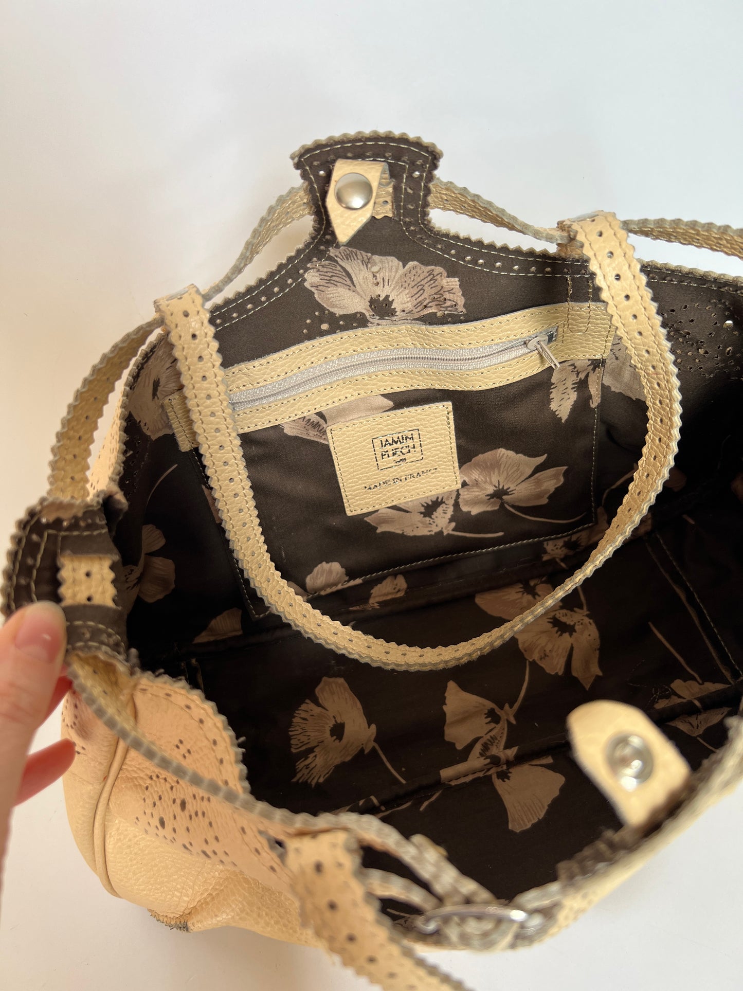 French Leather Laser Cut Tote