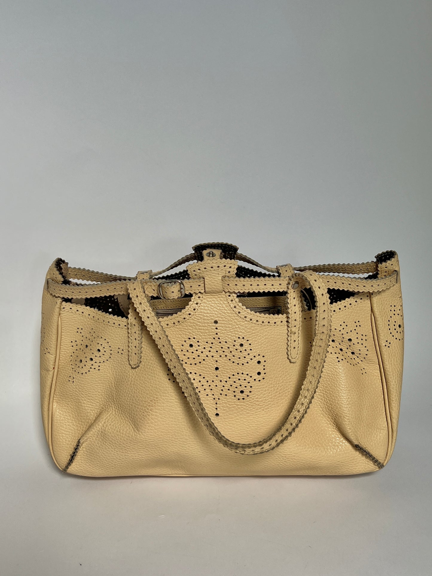 French Leather Laser Cut Tote