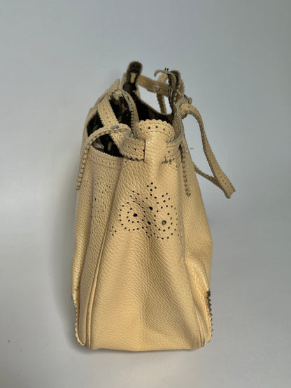 French Leather Laser Cut Tote