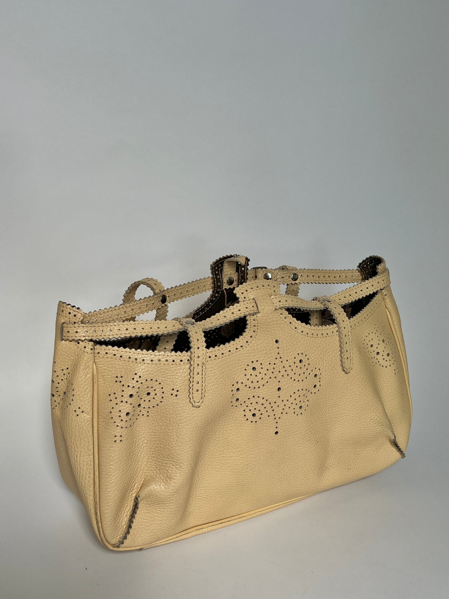 French Leather Laser Cut Tote