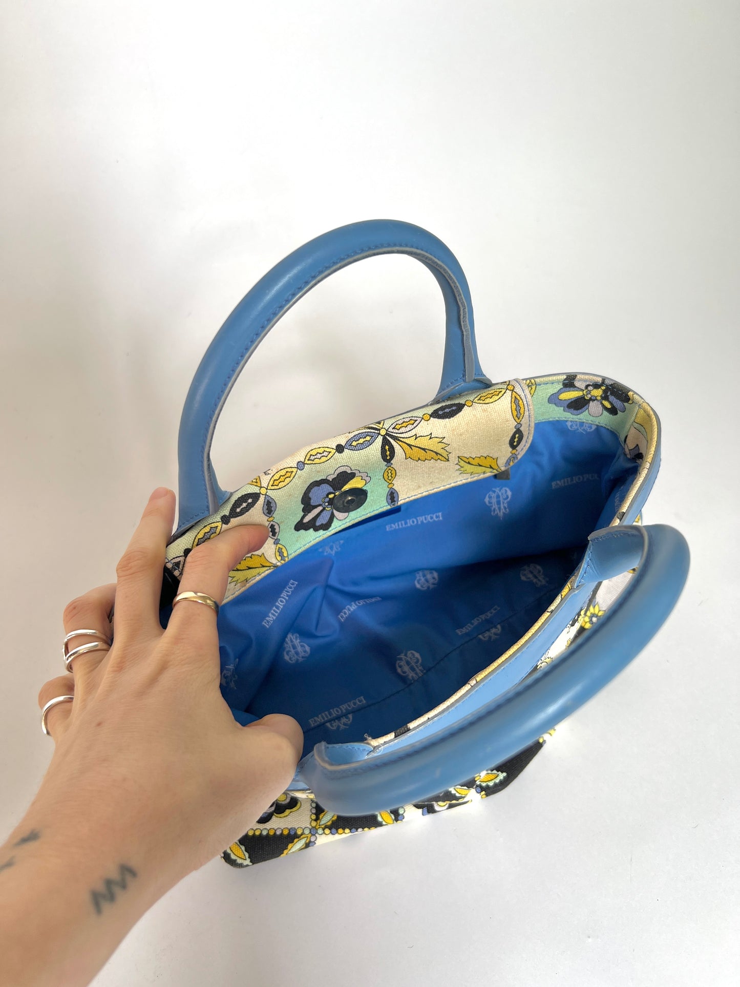 Pucci Floral Canvas Handbag