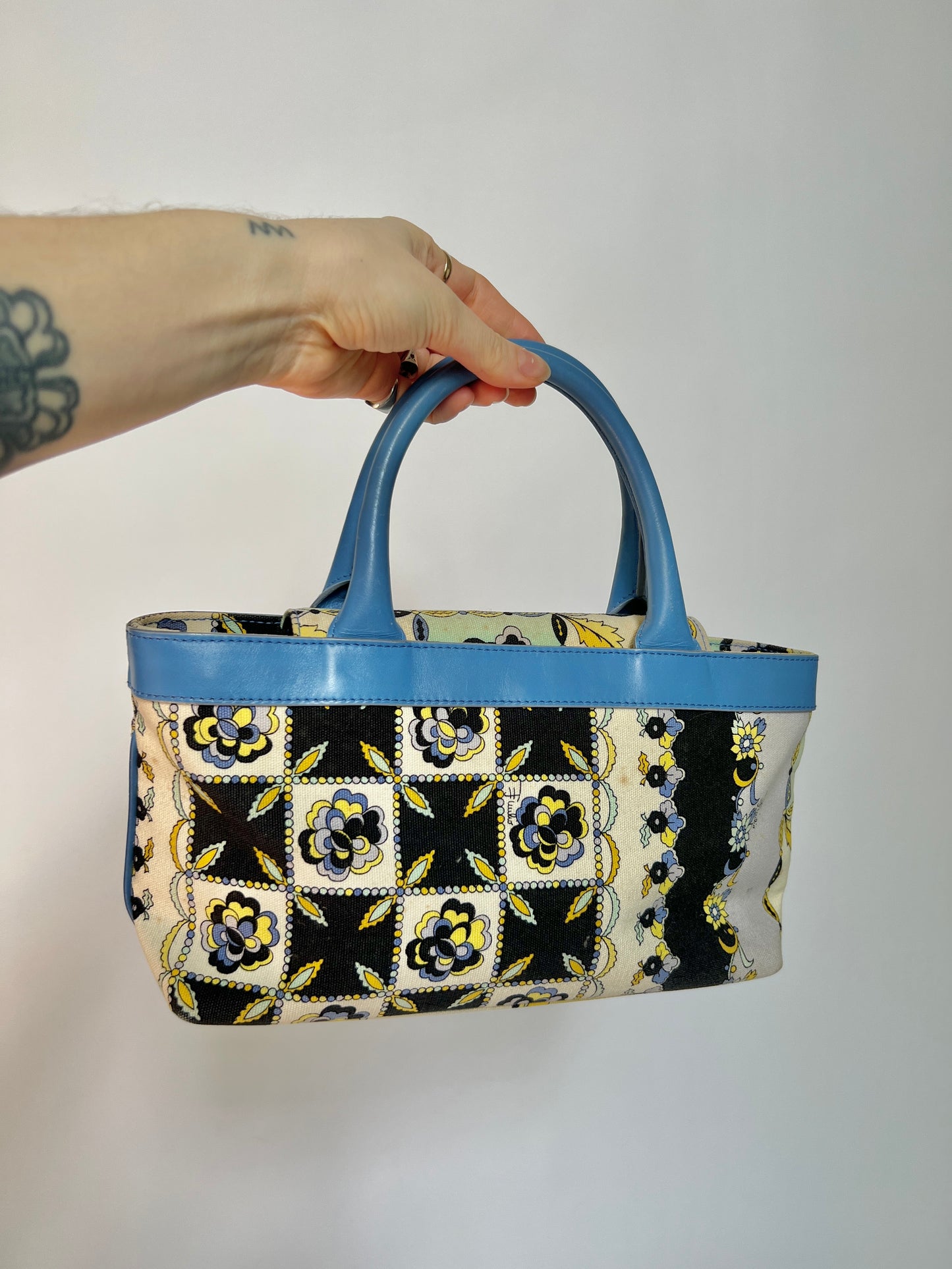 Pucci Floral Canvas Handbag