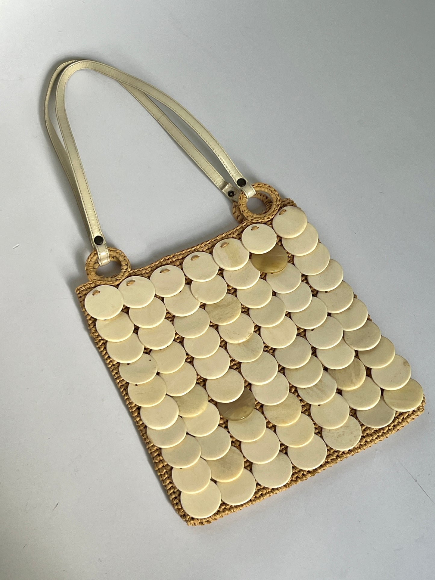 Raffia Shell Shoulder Bag