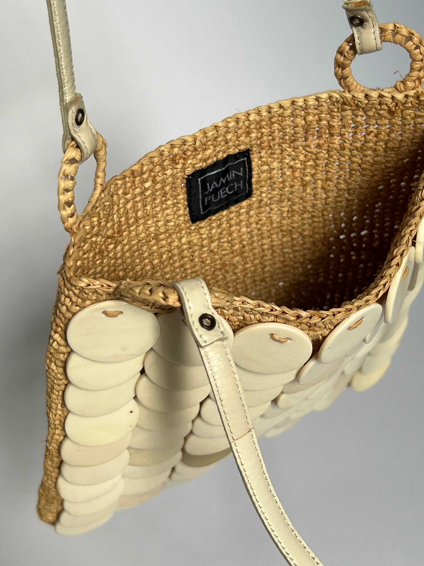 Raffia Shell Shoulder Bag