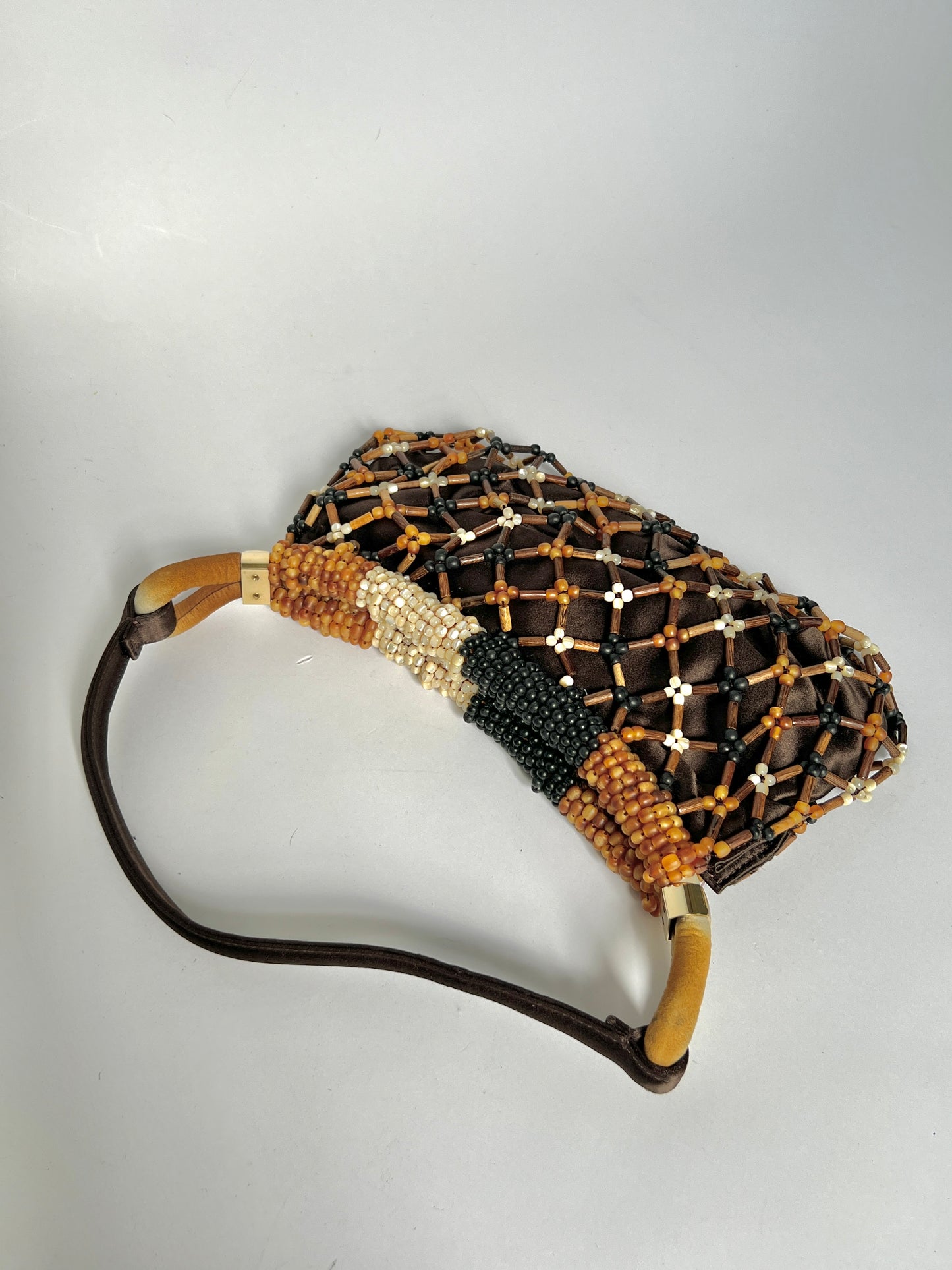 Vintage Wooden Beaded Bag