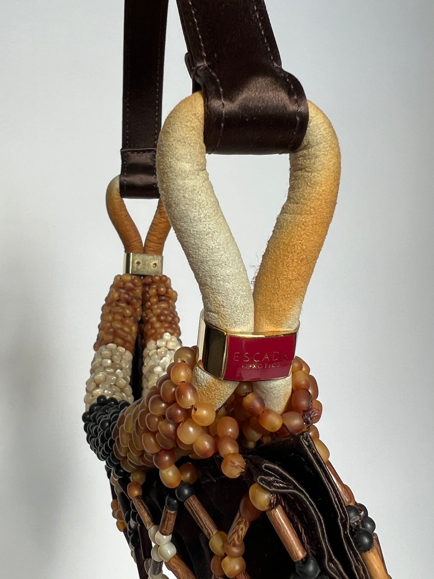 Vintage Wooden Beaded Bag