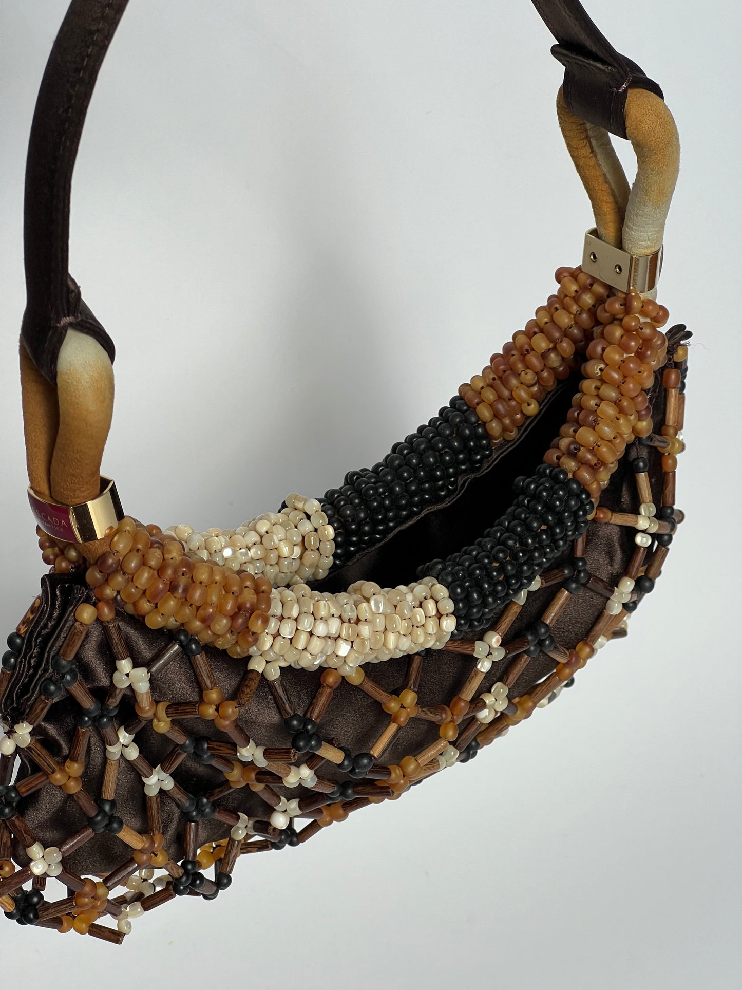 Vintage Wooden Beaded Bag