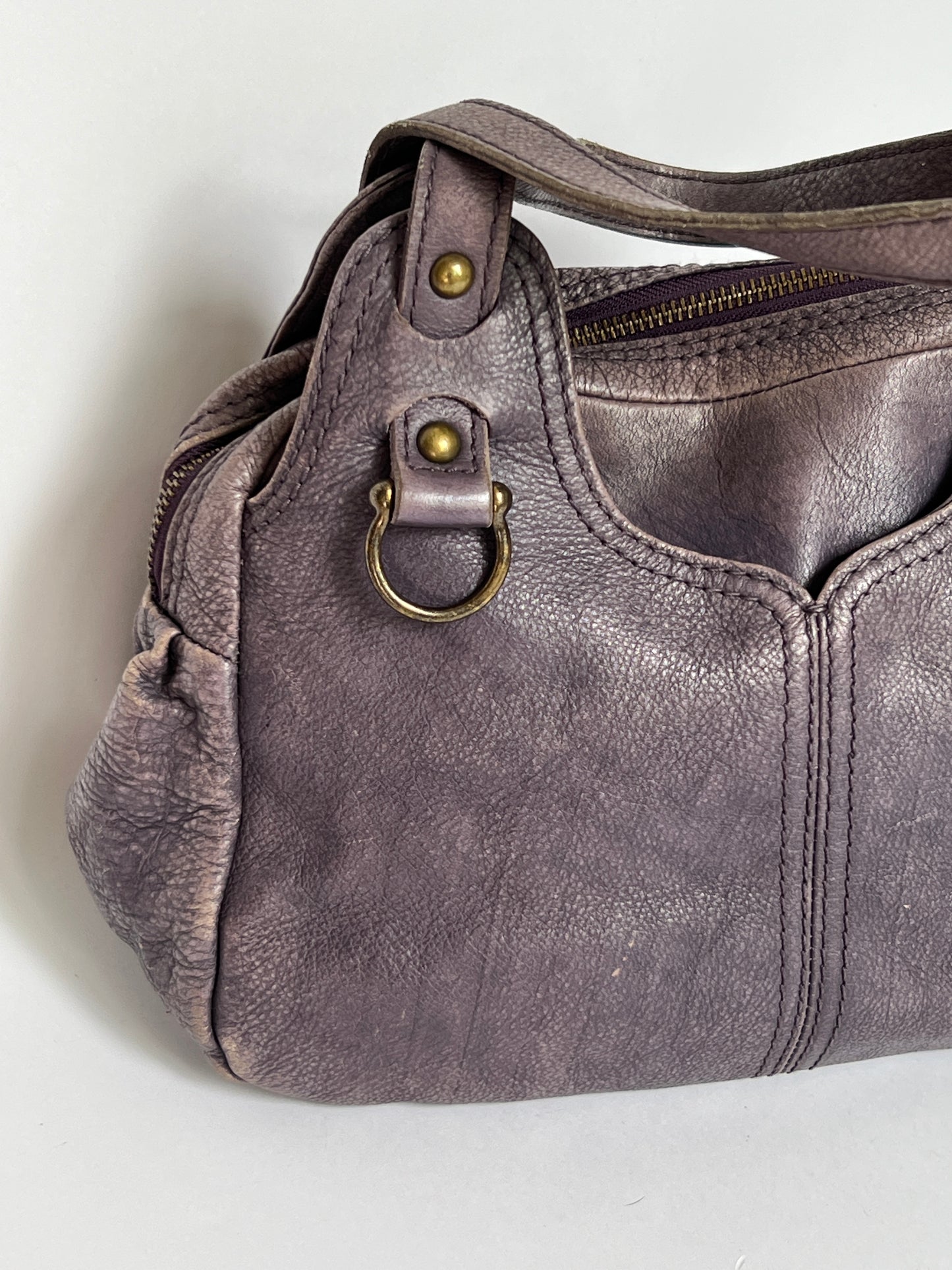 Distressed Leather Y2K Butterfly Bag