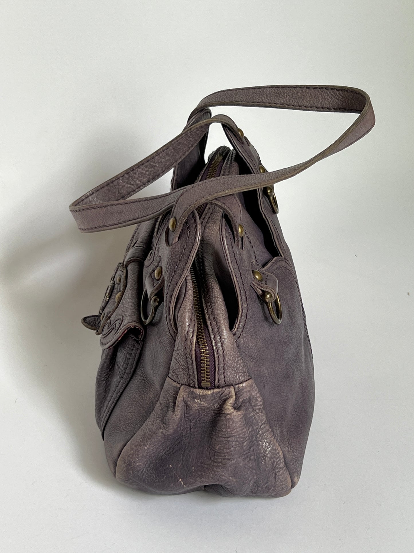 Distressed Leather Y2K Butterfly Bag