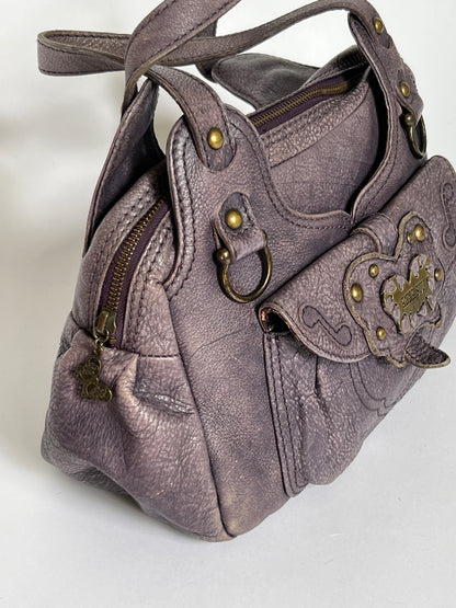 Distressed Leather Y2K Butterfly Bag