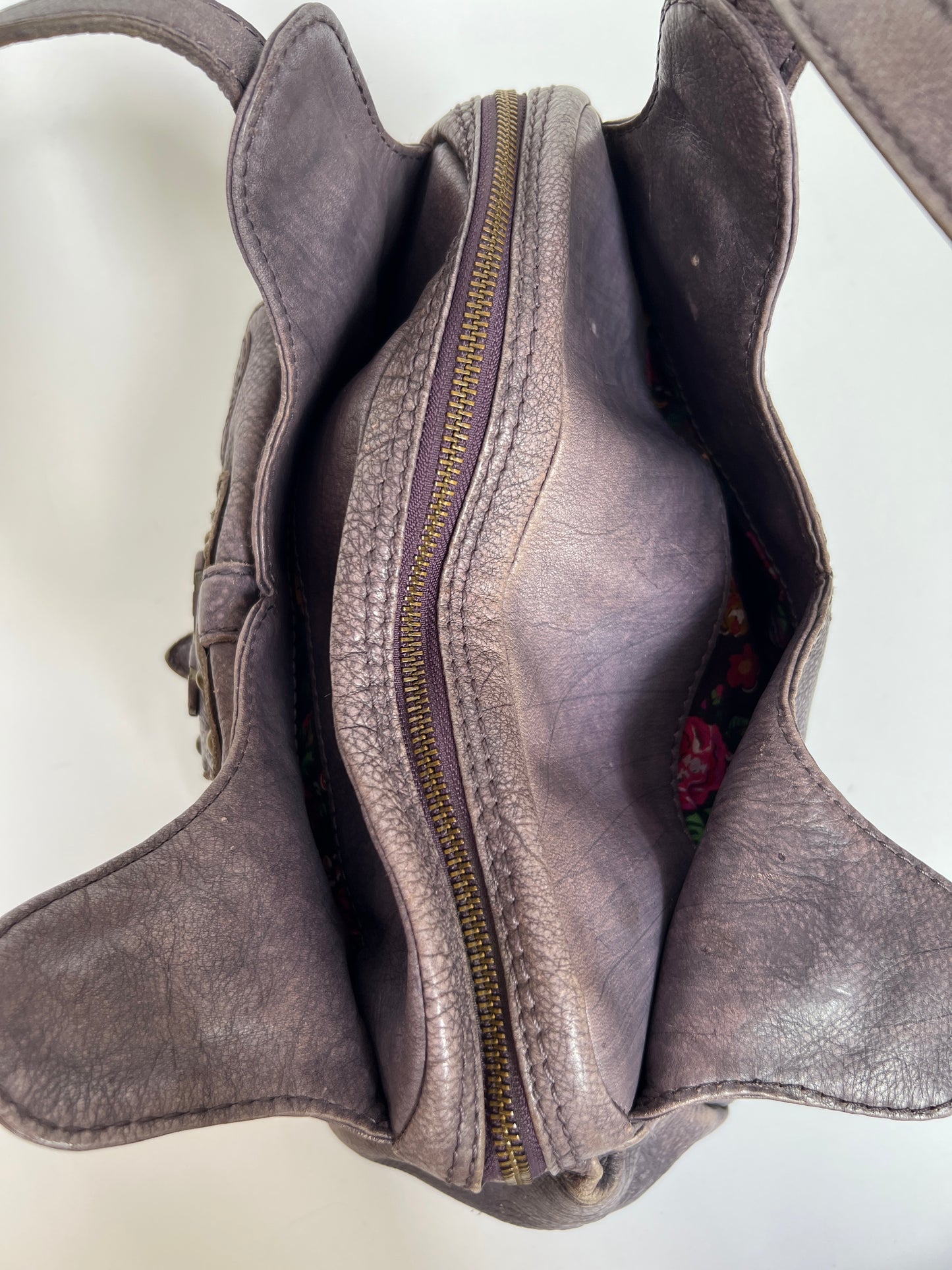 Distressed Leather Y2K Butterfly Bag