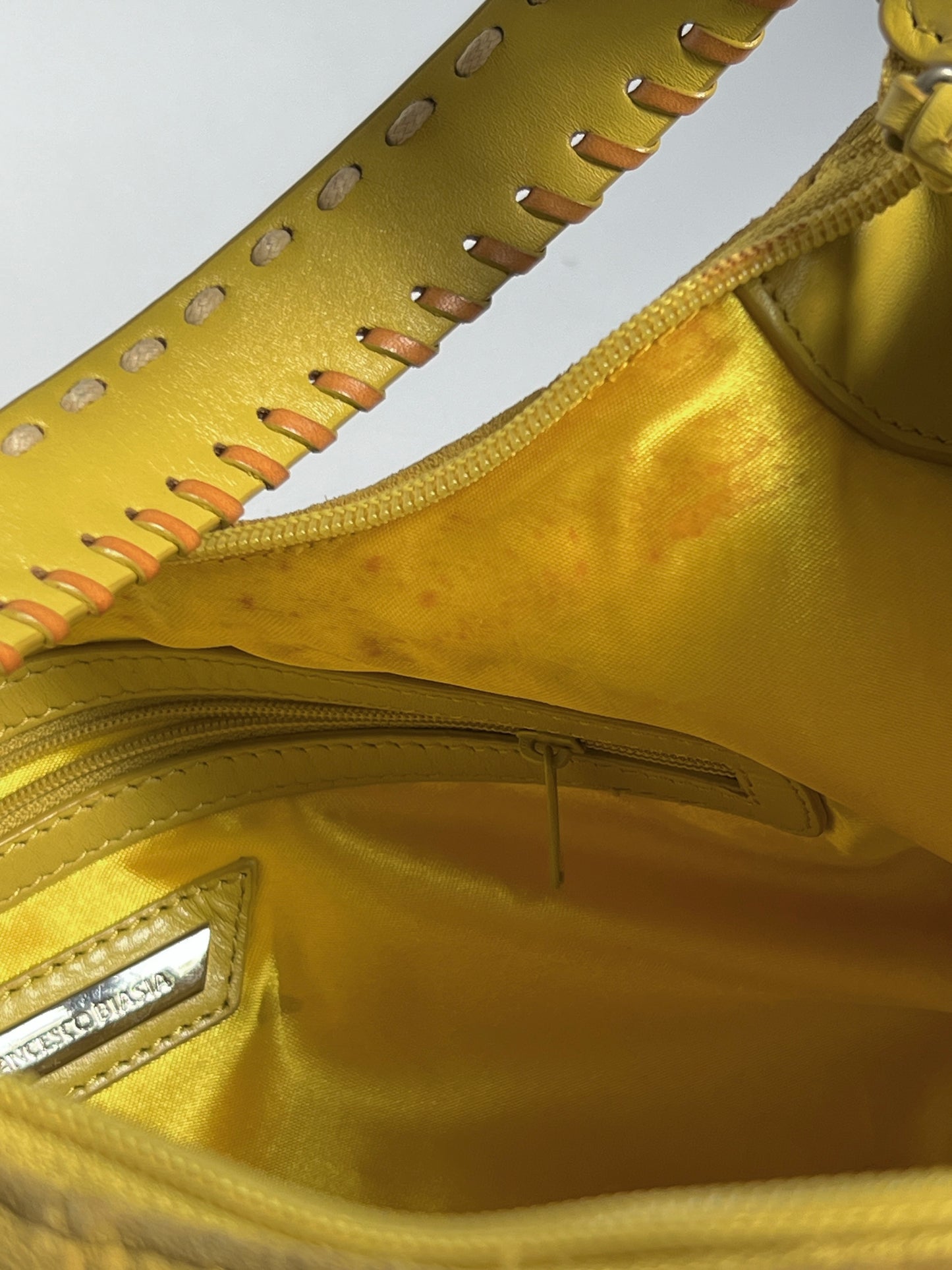 Italian Yellow Suede Hobo Bag