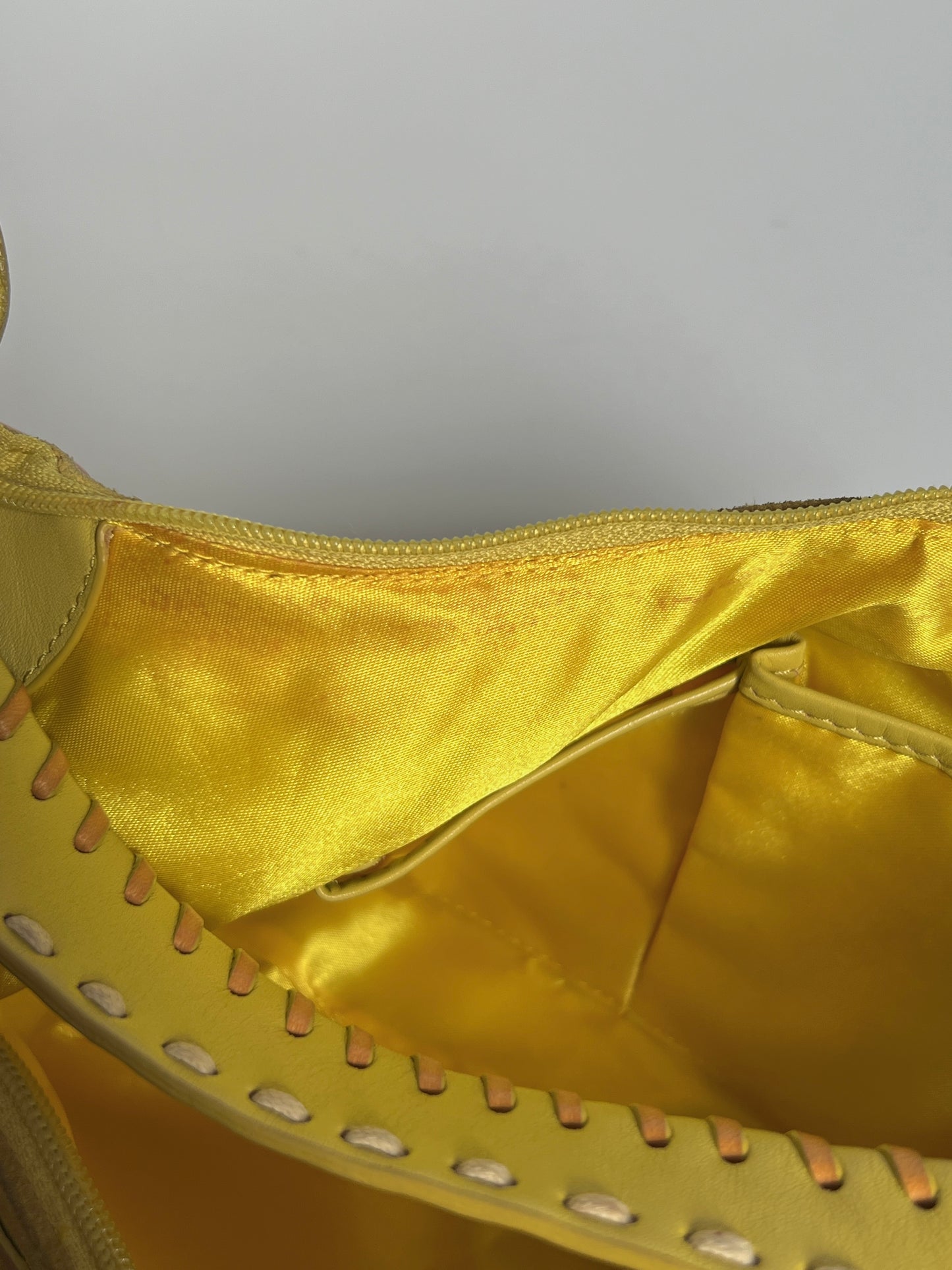 Italian Yellow Suede Hobo Bag
