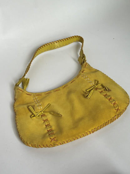 Italian Yellow Suede Hobo Bag
