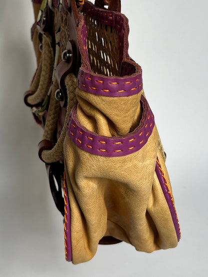 Y2K Wicker/ Leather Bag